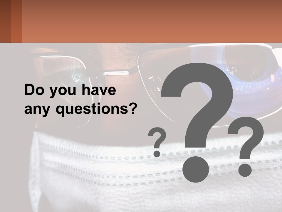 A Man Wearing Glasses And A Face Covering His Face PowerPoint Template