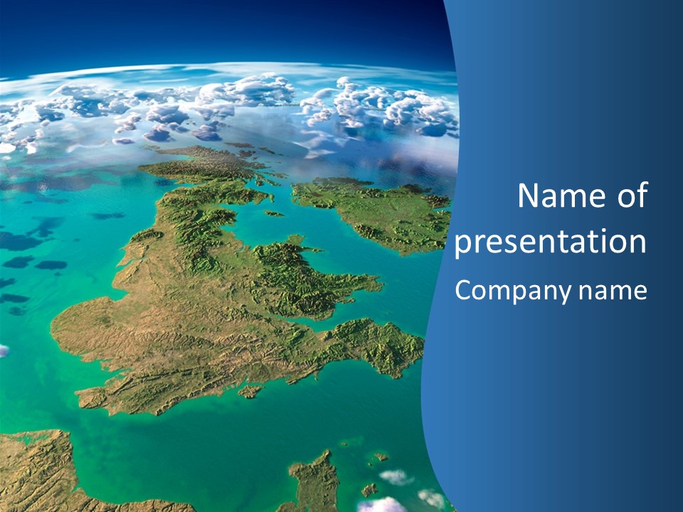 A Map Of Europe With Clouds In The Sky PowerPoint Template