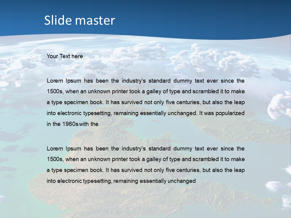 A Map Of Europe With Clouds In The Sky PowerPoint Template