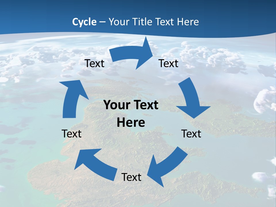 A Map Of Europe With Clouds In The Sky PowerPoint Template