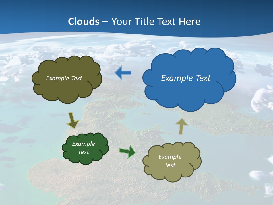 A Map Of Europe With Clouds In The Sky PowerPoint Template