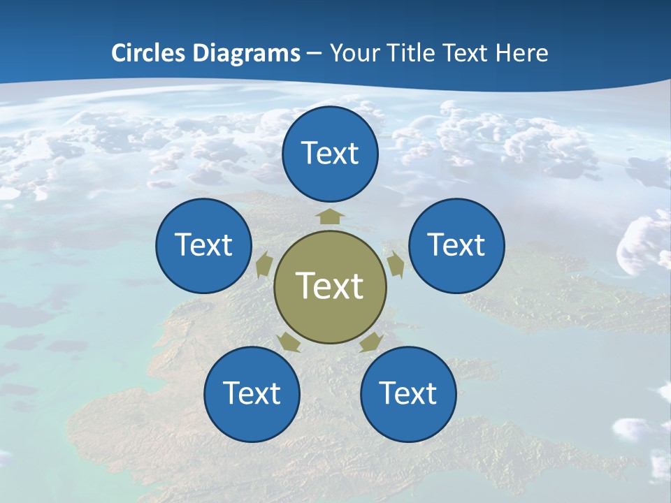 A Map Of Europe With Clouds In The Sky PowerPoint Template