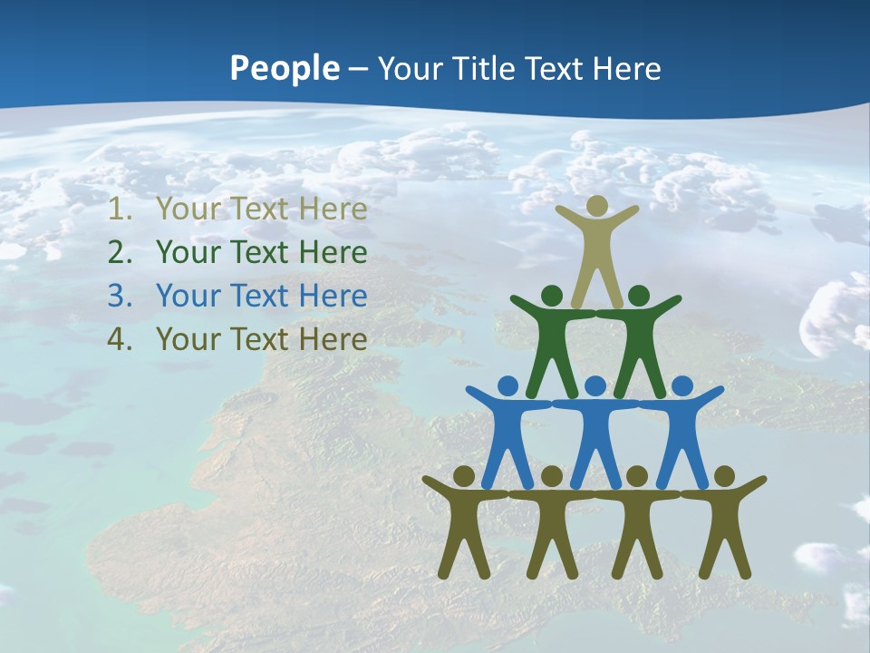 A Map Of Europe With Clouds In The Sky PowerPoint Template