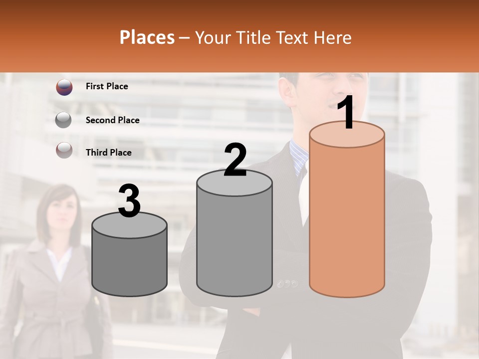 A Man In A Suit Standing With His Arms Crossed PowerPoint Template