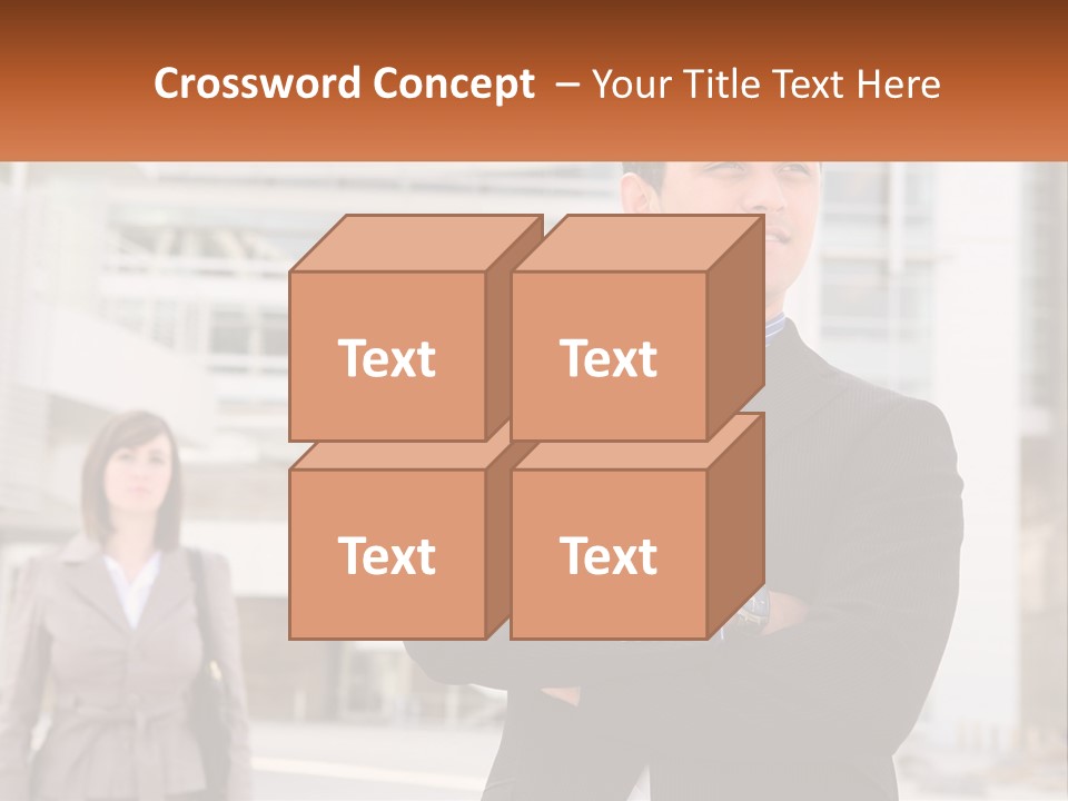 A Man In A Suit Standing With His Arms Crossed PowerPoint Template