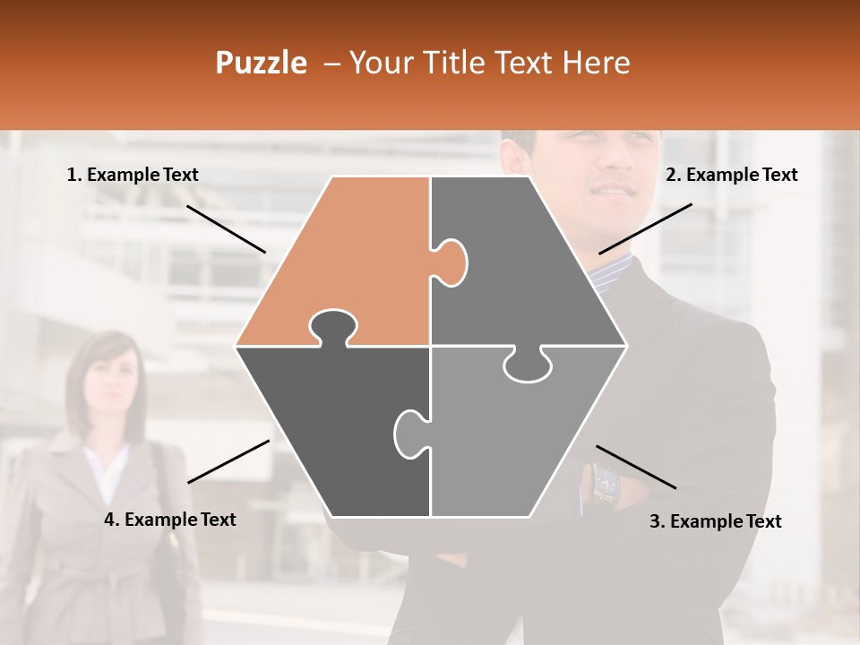 A Man In A Suit Standing With His Arms Crossed PowerPoint Template