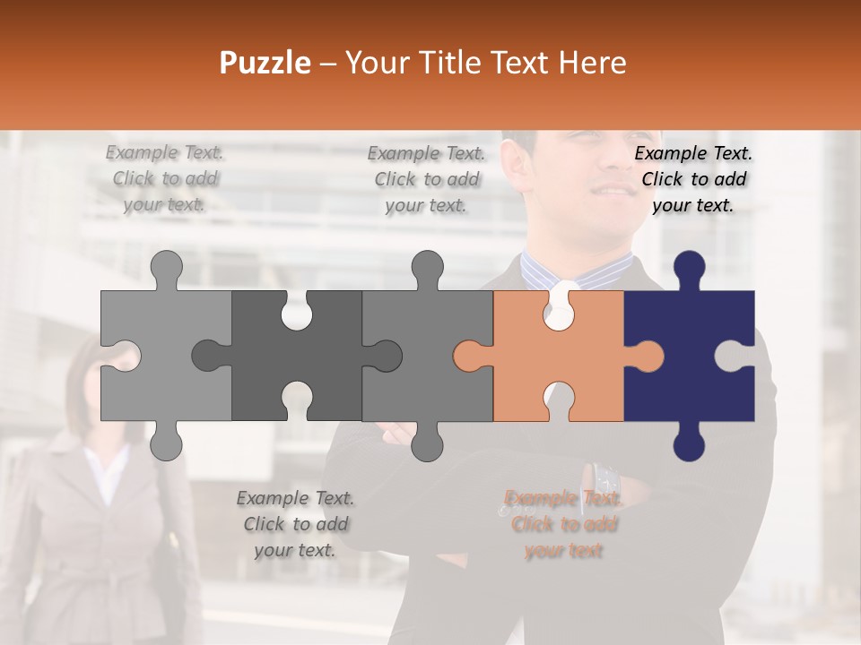 A Man In A Suit Standing With His Arms Crossed PowerPoint Template