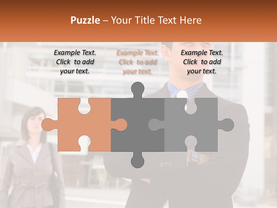 A Man In A Suit Standing With His Arms Crossed PowerPoint Template