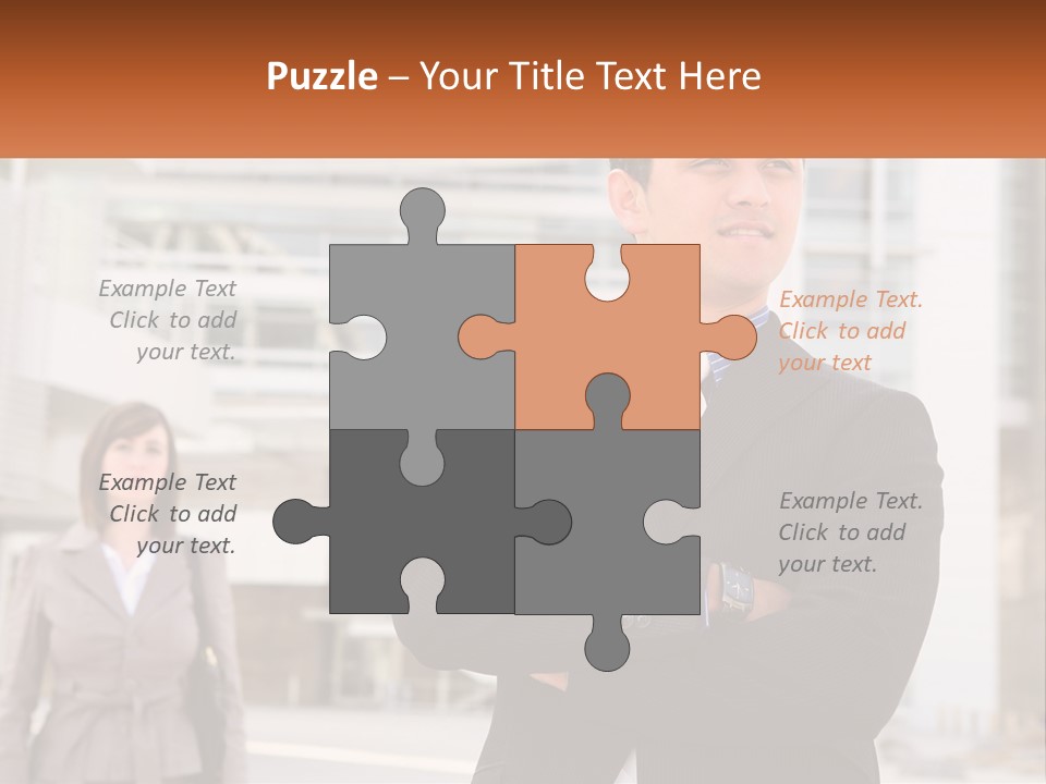 A Man In A Suit Standing With His Arms Crossed PowerPoint Template