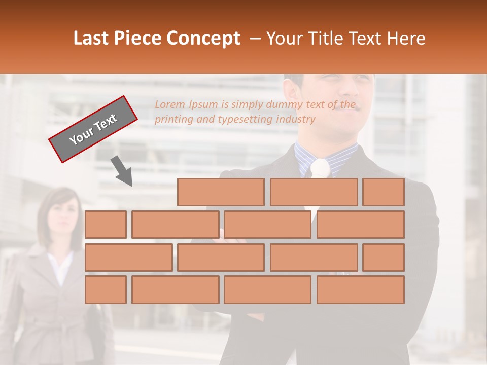 A Man In A Suit Standing With His Arms Crossed PowerPoint Template