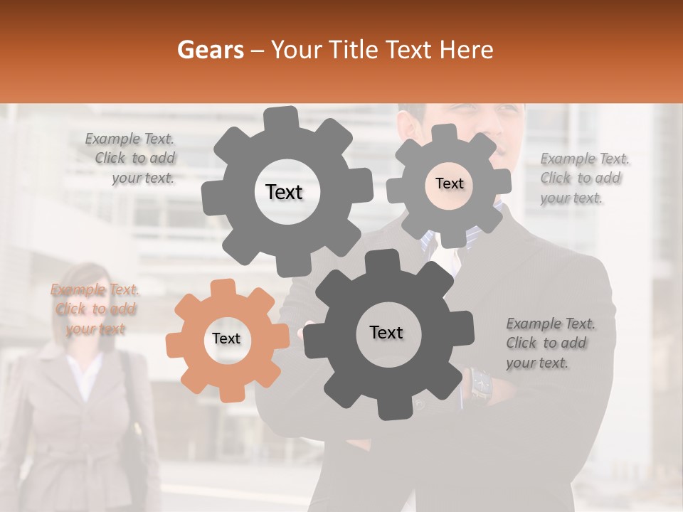 A Man In A Suit Standing With His Arms Crossed PowerPoint Template