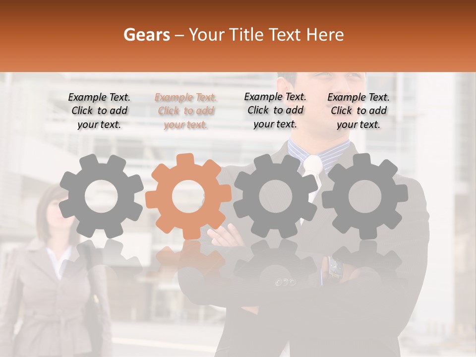 A Man In A Suit Standing With His Arms Crossed PowerPoint Template