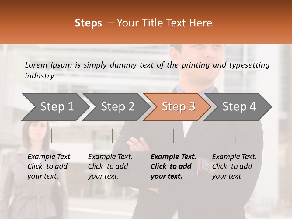 A Man In A Suit Standing With His Arms Crossed PowerPoint Template