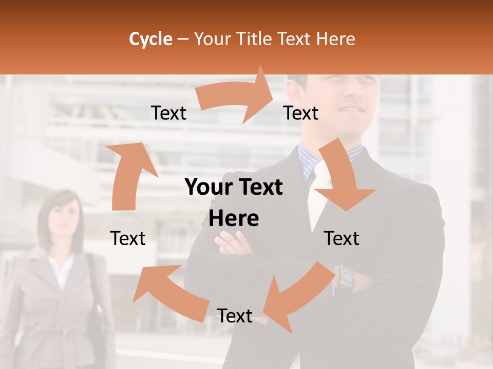 A Man In A Suit Standing With His Arms Crossed PowerPoint Template