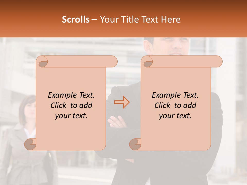 A Man In A Suit Standing With His Arms Crossed PowerPoint Template
