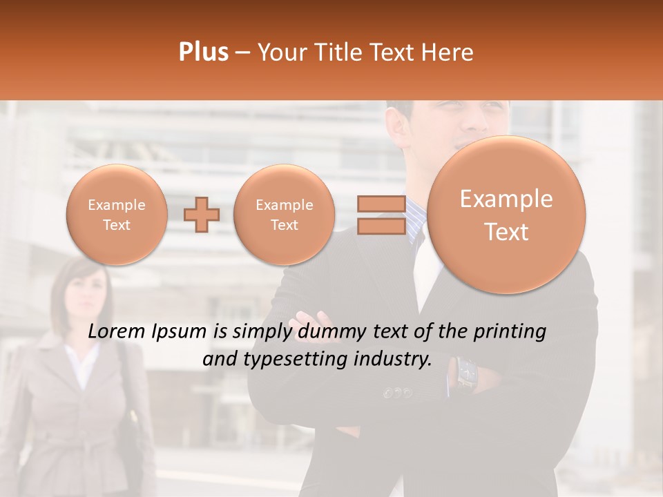 A Man In A Suit Standing With His Arms Crossed PowerPoint Template
