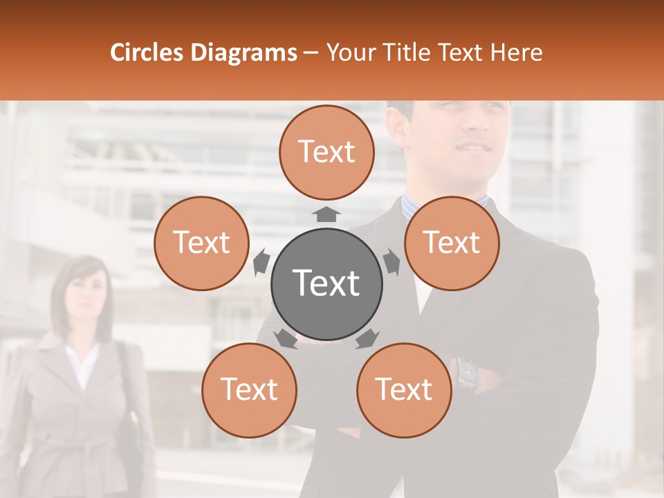 A Man In A Suit Standing With His Arms Crossed PowerPoint Template