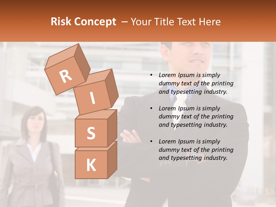 A Man In A Suit Standing With His Arms Crossed PowerPoint Template