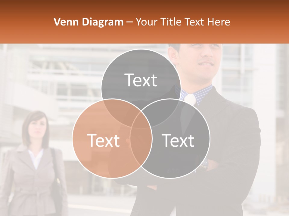 A Man In A Suit Standing With His Arms Crossed PowerPoint Template