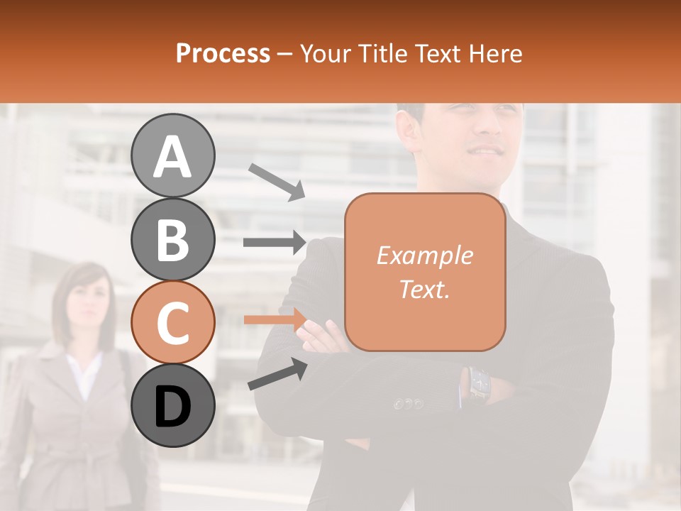 A Man In A Suit Standing With His Arms Crossed PowerPoint Template