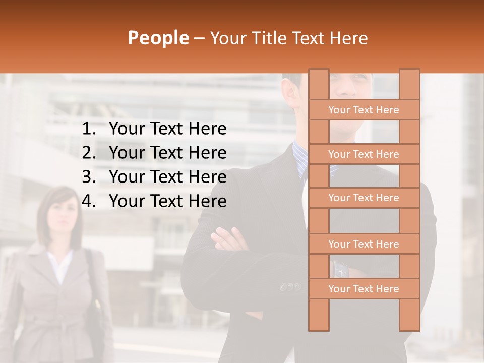 A Man In A Suit Standing With His Arms Crossed PowerPoint Template