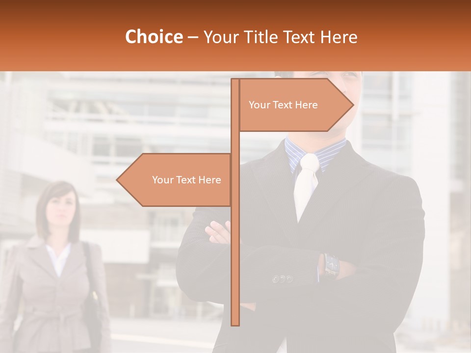 A Man In A Suit Standing With His Arms Crossed PowerPoint Template