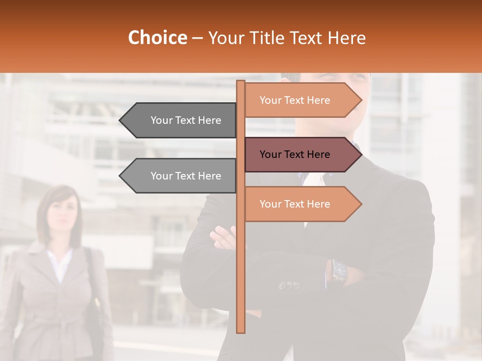 A Man In A Suit Standing With His Arms Crossed PowerPoint Template