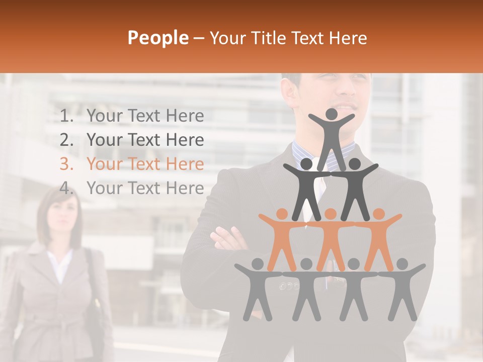 A Man In A Suit Standing With His Arms Crossed PowerPoint Template