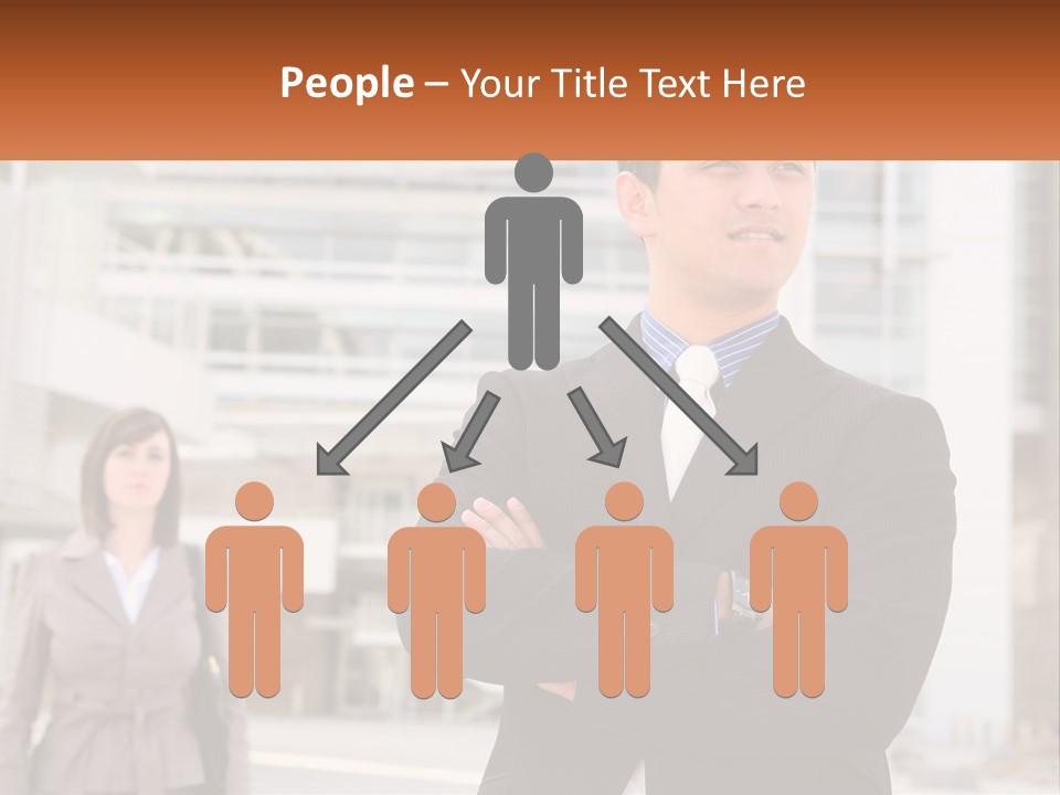 A Man In A Suit Standing With His Arms Crossed PowerPoint Template