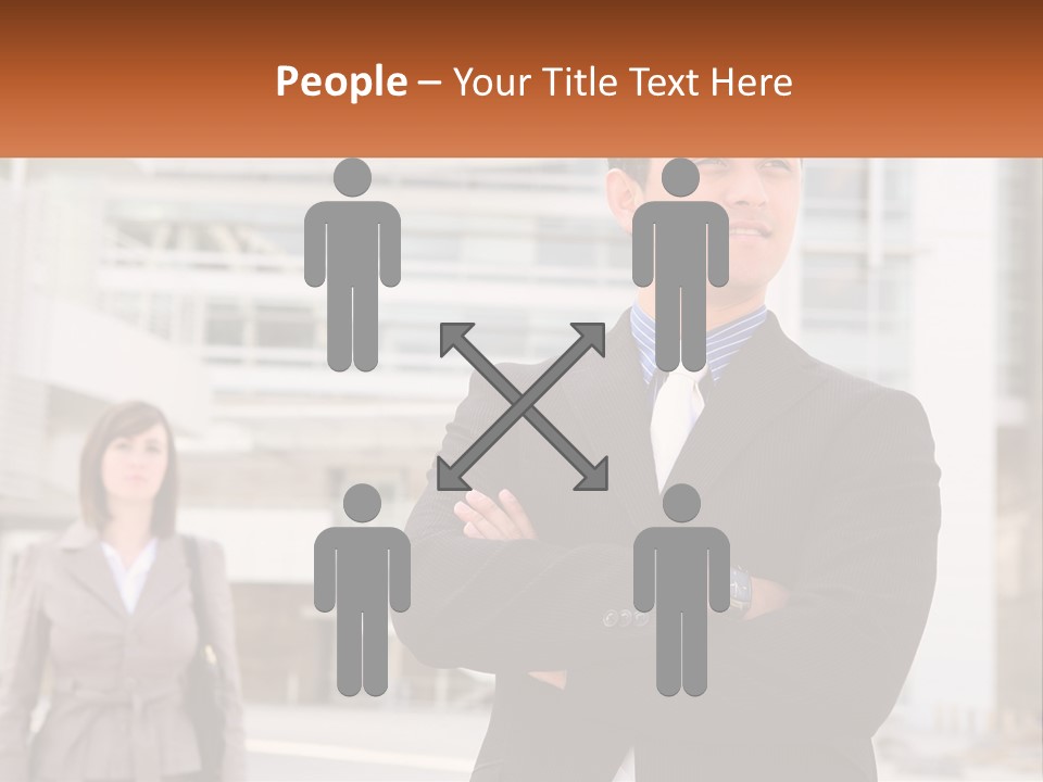 A Man In A Suit Standing With His Arms Crossed PowerPoint Template