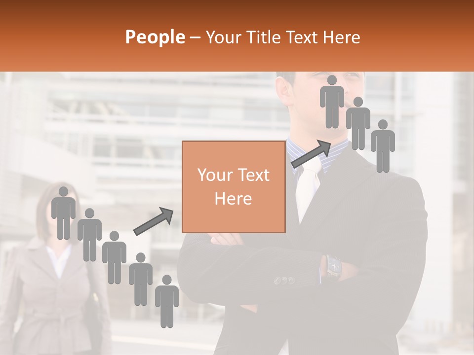 A Man In A Suit Standing With His Arms Crossed PowerPoint Template