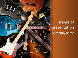 A Group Of Guitars Powerpoint Template PowerPoint Template