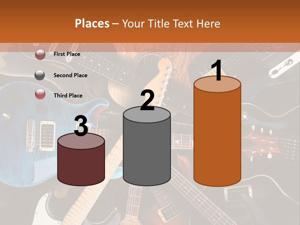 A Group Of Guitars Powerpoint Template PowerPoint Template
