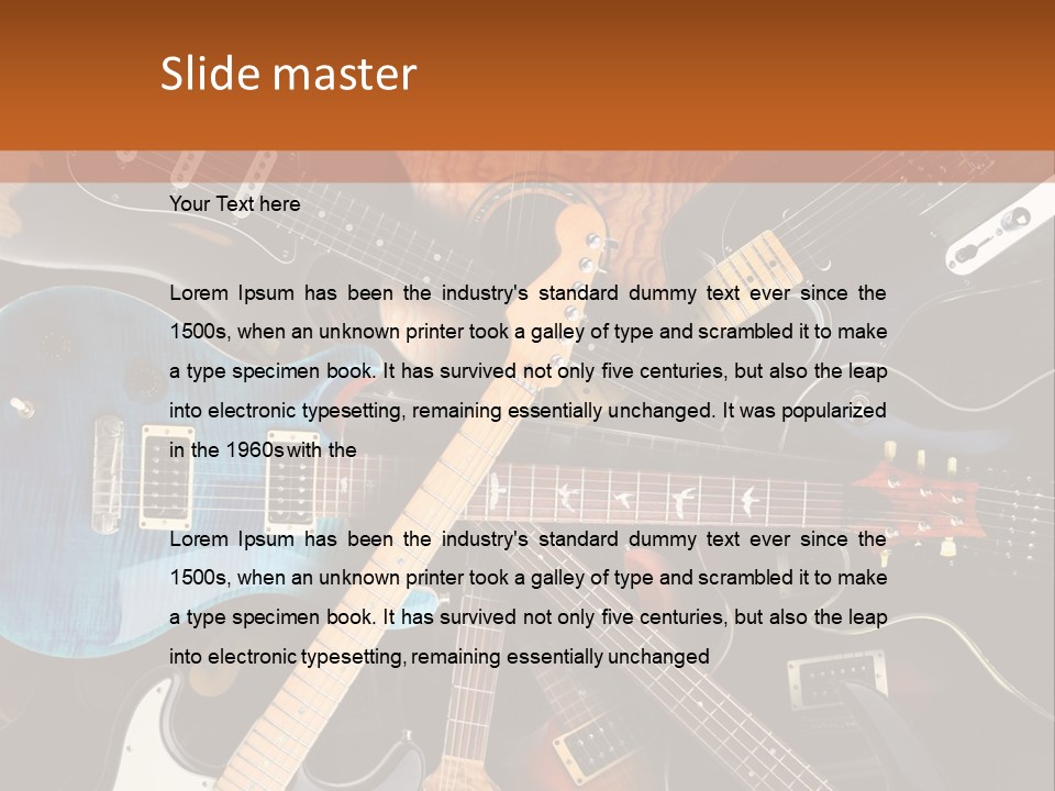 A Group Of Guitars Powerpoint Template PowerPoint Template