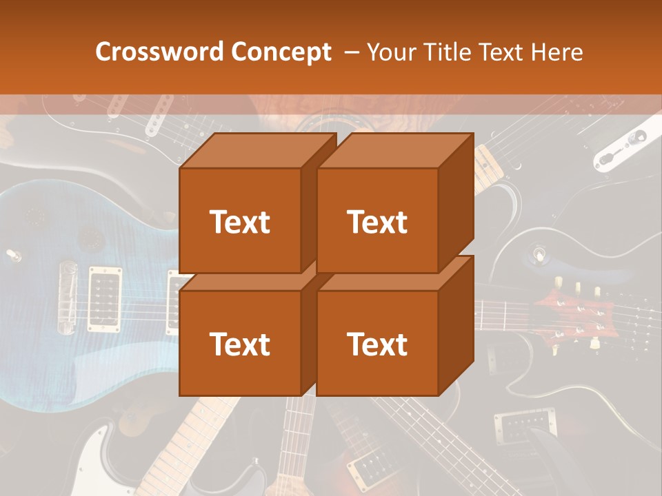 A Group Of Guitars Powerpoint Template PowerPoint Template