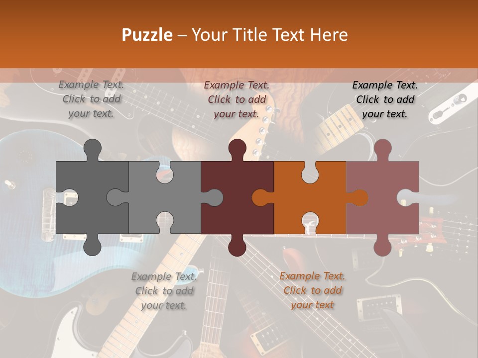A Group Of Guitars Powerpoint Template PowerPoint Template