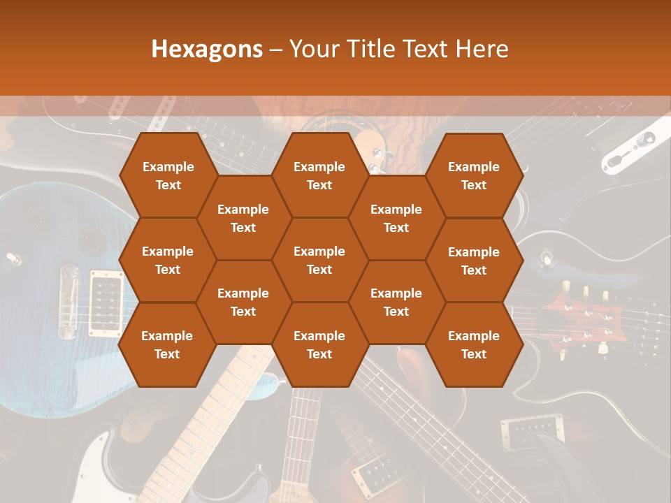 A Group Of Guitars Powerpoint Template PowerPoint Template