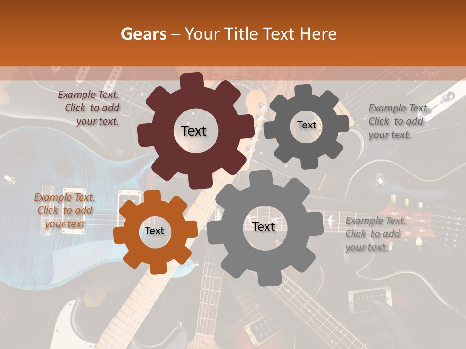 A Group Of Guitars Powerpoint Template PowerPoint Template