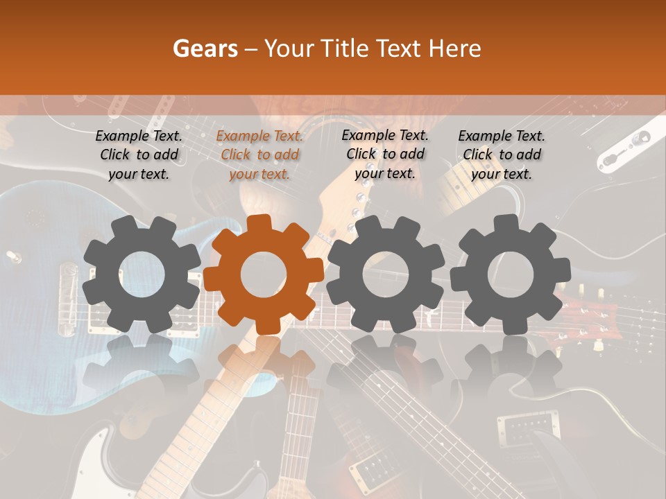 A Group Of Guitars Powerpoint Template PowerPoint Template
