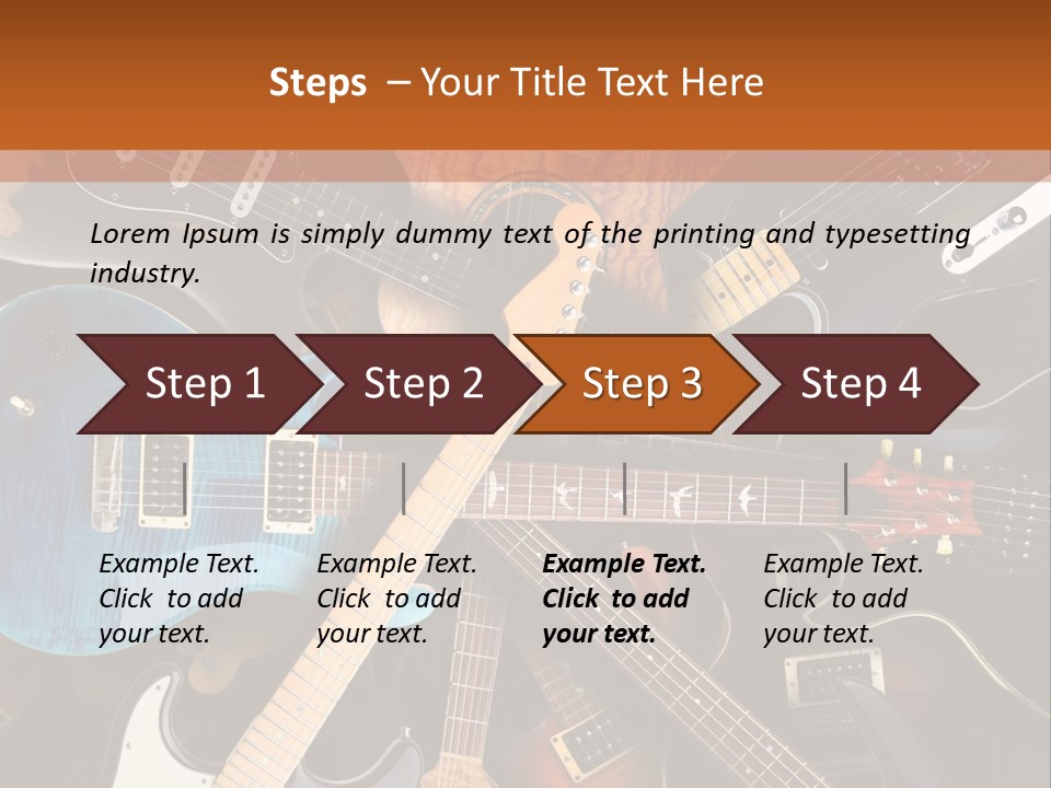 A Group Of Guitars Powerpoint Template PowerPoint Template