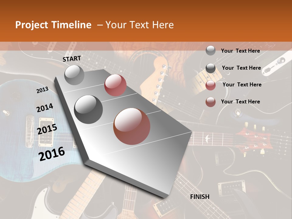 A Group Of Guitars Powerpoint Template PowerPoint Template