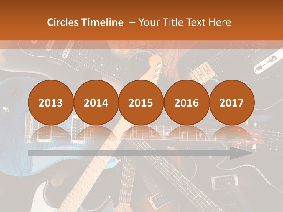 A Group Of Guitars Powerpoint Template PowerPoint Template