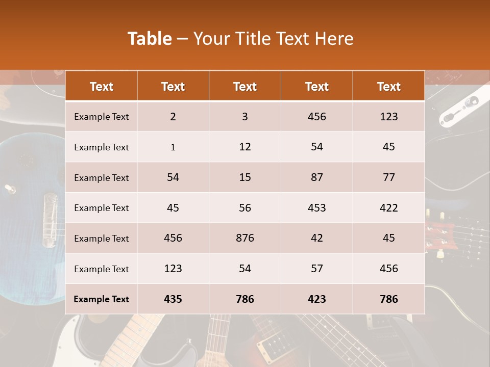 A Group Of Guitars Powerpoint Template PowerPoint Template