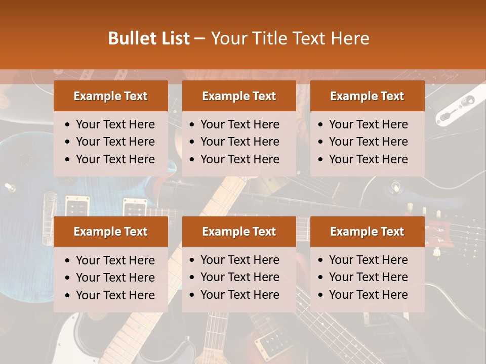 A Group Of Guitars Powerpoint Template PowerPoint Template