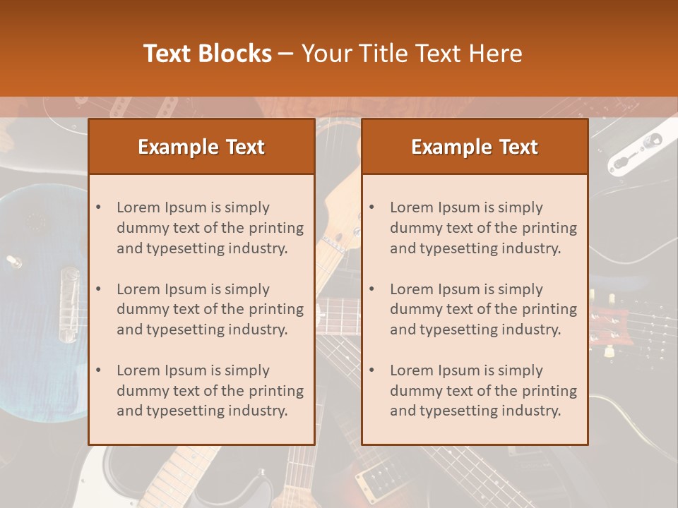 A Group Of Guitars Powerpoint Template PowerPoint Template