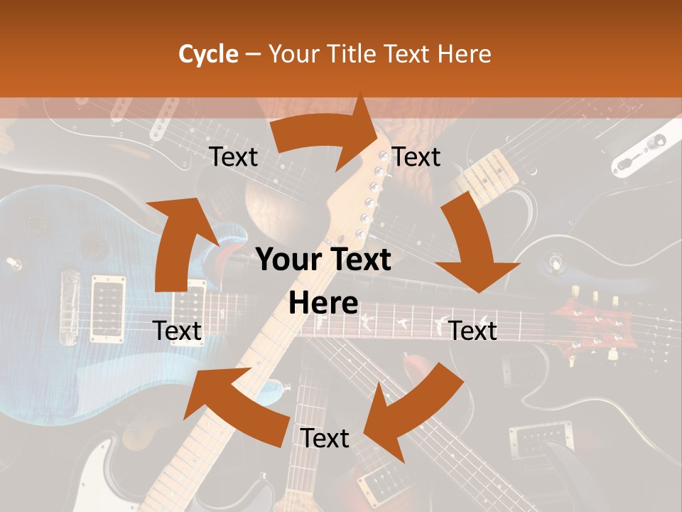 A Group Of Guitars Powerpoint Template PowerPoint Template