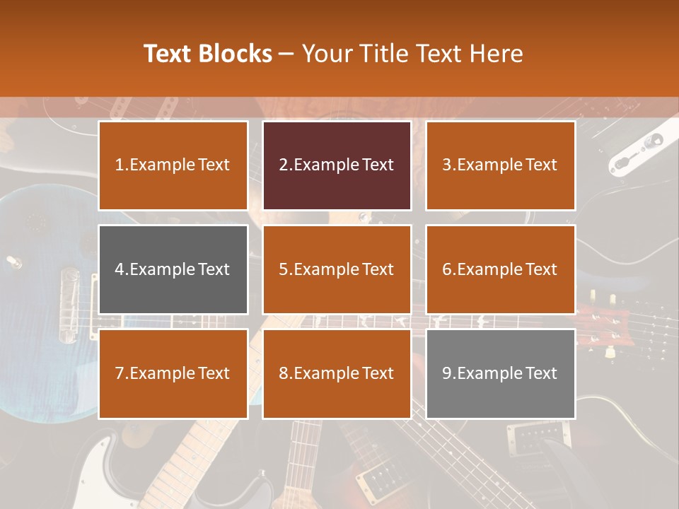 A Group Of Guitars Powerpoint Template PowerPoint Template