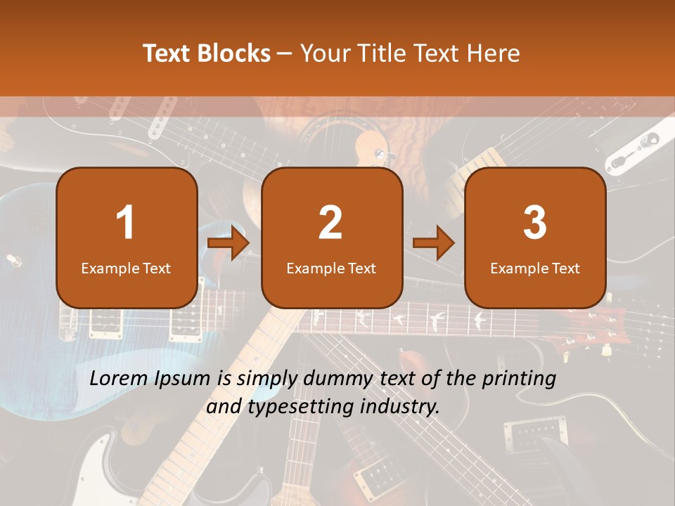 A Group Of Guitars Powerpoint Template PowerPoint Template