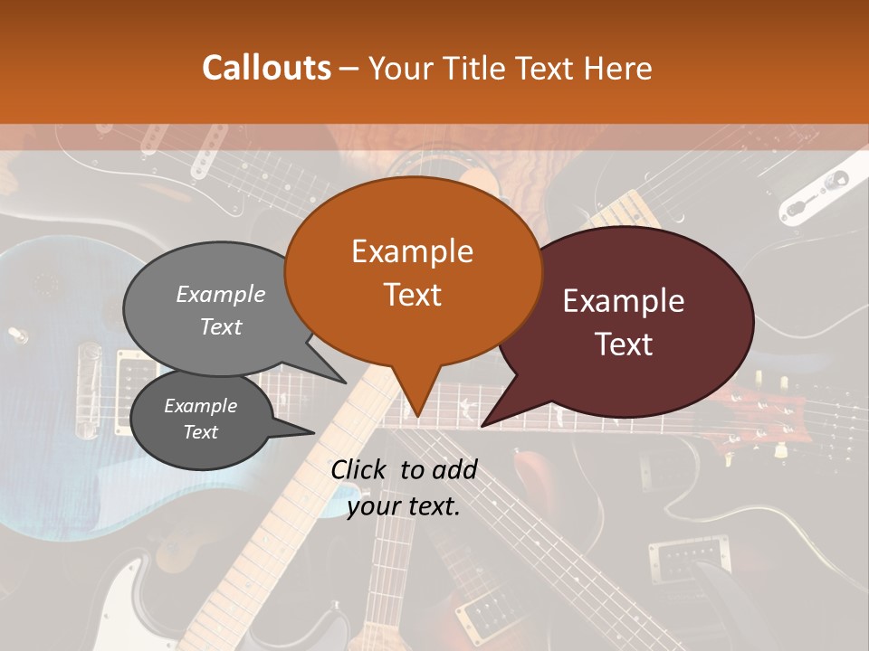 A Group Of Guitars Powerpoint Template PowerPoint Template