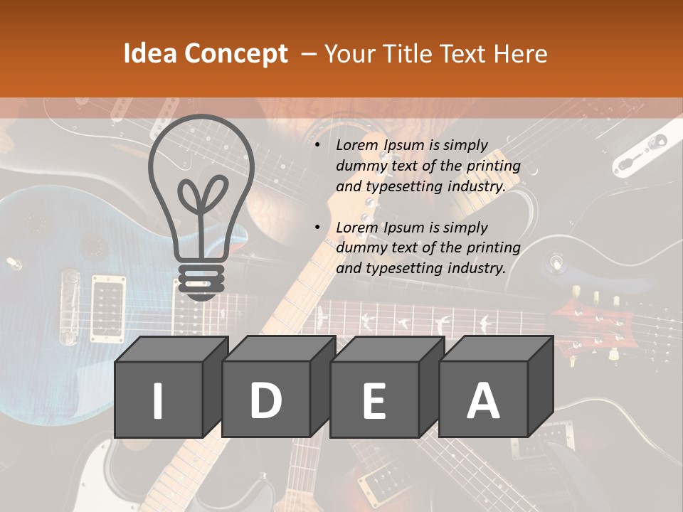 A Group Of Guitars Powerpoint Template PowerPoint Template